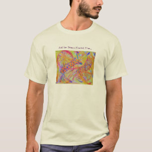 鮮やかで抽象的な混合メディア Tシャツ