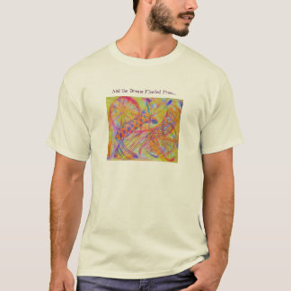 鮮やかで抽象的な混合メディア Tシャツ