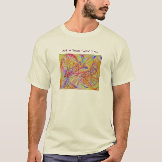 鮮やかで抽象的な混合メディア Tシャツ (正面)