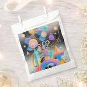 鮮やかで気まぐれな抽象的な幾何学的なアートワーク フェイバーバッグ (クリップ留めされた状態)