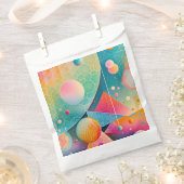 鮮やかで気まぐれな抽象的な幾何学的なアートワーク フェイバーバッグ (クリップ留めされた状態)