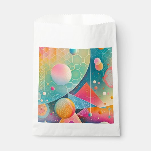 鮮やかで気まぐれな抽象的な幾何学的なアートワーク フェイバーバッグ (正面)