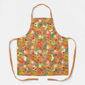 鮮やかで美しいサラダ素材オレンジブラウン エプロン (正面)