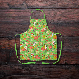 鮮やかで美しいサラダ素材グリーン エプロン