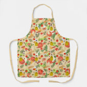 鮮やかで美しいサラダ素材ベージュ エプロン (正面)