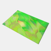 鮮やかで老けた緑に彫られた非常に少ない ドアマット (アングル)