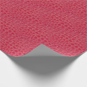 鮮やかで赤いスネークスキンのドラゴンか恐竜のアニマルプリント ラッピングペーパー (角)