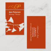 鮮やかで赤くかわいらしいイチョウのはっきりしたなモノグラム 名刺 (正面/裏面)