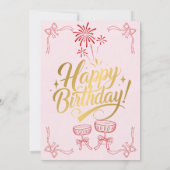 鮮やかで輝く:幾何学的な誕生日カード 招待状 (裏面)