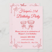 鮮やかで輝く:幾何学的な誕生日カード 招待状 (正面/裏面)