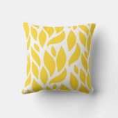 鮮やかで黄色く装飾的でモダンなパターン10 クッション (裏面)