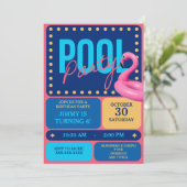 鮮やかとおもしろいプール誕生日パーティー 招待状 (スタンド正面)