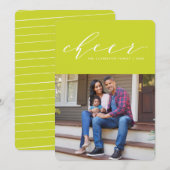 鮮やかなお祝いカード　楽しいスクリプトのホリデー写真カード シーズンカード (正面/裏面)