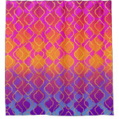 鮮やかなはっきりしたピ鮮やかンクカラフルクのオレンジ色の金ゴールド シャワーカーテン (正面)