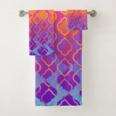 鮮やかなはっきりしたピ鮮やかンクカラフルクのオレンジ色の金ゴールド バスタオルセット (インサイチュ)