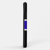 鮮やかなはっきりしたブルーの白黒ストライプの「サッカー」文字 Case-Mate iPhoneケース (裏面/右)