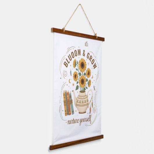 鮮やかなひまわりの花のタペストリー 吊り下げ型タペストリー (傾斜あり)