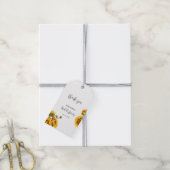 鮮やかなひまわりの ブライダルシャワーのお礼 ギフトタグ (より糸付き)