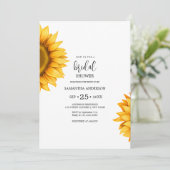鮮やかなひまわり ブライダルシャワー ミニマル 招待状 (スタンド正面)