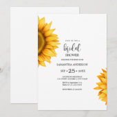 鮮やかなひまわり ブライダルシャワー ミニマル 招待状 (正面/裏面)