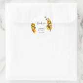 鮮やかなひまわり ブライダルシャワー ラウンドシール (バッグ)