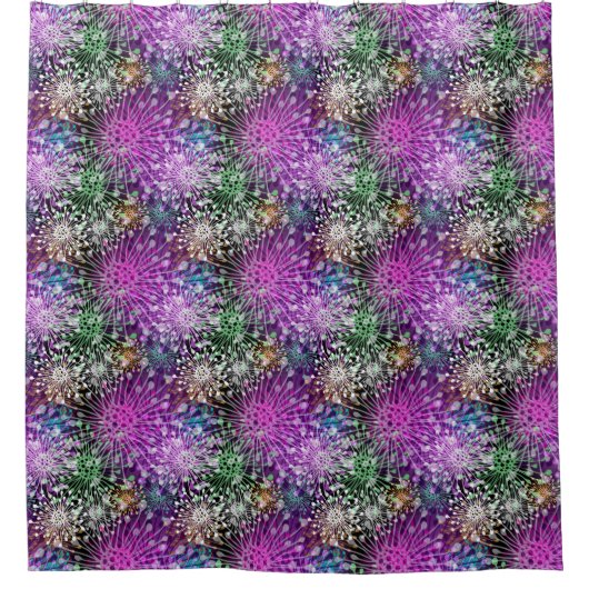 鮮やかなむらがあるパターン シャワーカーテン (正面)