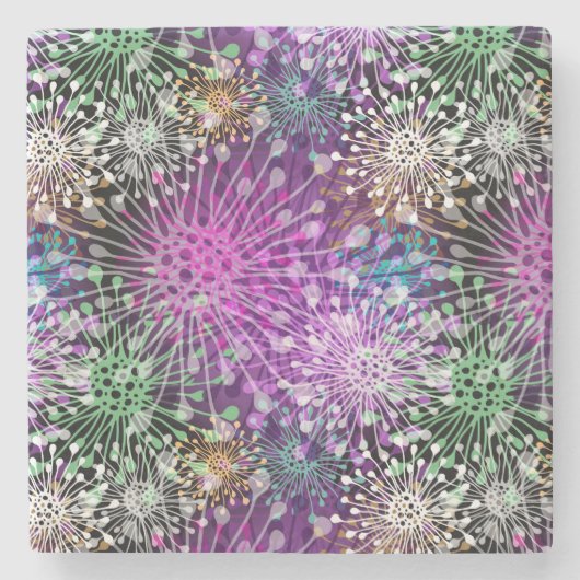 鮮やかなむらがあるパターン ストーンコースター (正面)