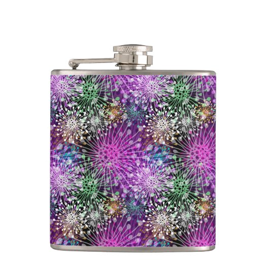 鮮やかなむらがあるパターン フラスク (正面)