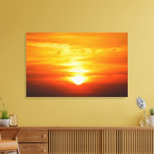 鮮やかなアイオワサンライズと明るい黄色の太陽 キャンバスプリント (インサイチュ (リビング))