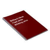 鮮やかなアイディアワインを飲んでいた時に持っていた ノートブック (右側)