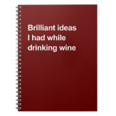 鮮やかなアイディアワインを飲んでいた時に持っていた ノートブック (正面)