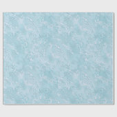 鮮やかなアクアのシルクモアレ小柄 ラッピングペーパー (フラット)