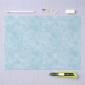 鮮やかなアクアのシルクモアレ小柄 薄葉紙 (クラフト)