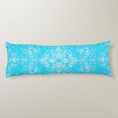 鮮やかなアクアブルーのダブルダマスクビクトリアンスタイル ボディピロー (裏面)