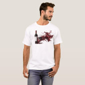 鮮やかなアブストラクトワインのアートモチーフ Tシャツ (正面フル)