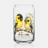 鮮やかなアメリカのゴールドフィンチガラス ガラス缶 (正面)