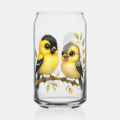 鮮やかなアメリカのゴールドフィンチガラス ガラス缶 (裏面)