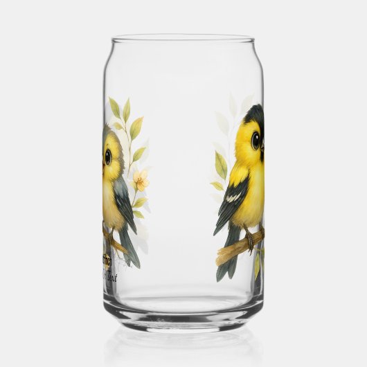 鮮やかなアメリカのゴールドフィンチガラス ガラス缶 (左)