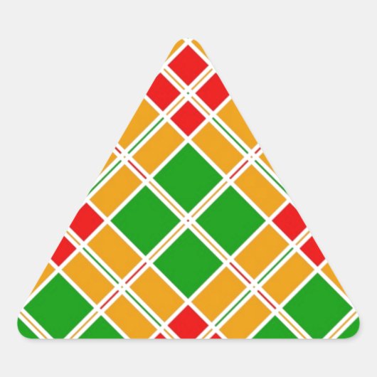 鮮やかなアルギル赤い緑の黄色のパターンアクセサリー 三角形シール (正面)