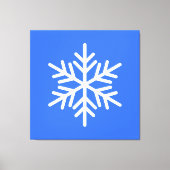 鮮やかなアルパインブルーに白い雪の結晶 キャンバスプリント (正面)