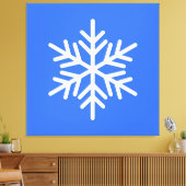 鮮やかなアルパインブルーに白い雪の結晶 キャンバスプリント (インサイチュ (リビング))