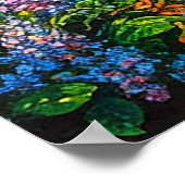 鮮やかなアルプスの景色と咲く野花 ポスター (角)