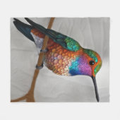 鮮やかなアレンのハチドリの絵 フリースブランケット (正面(横))