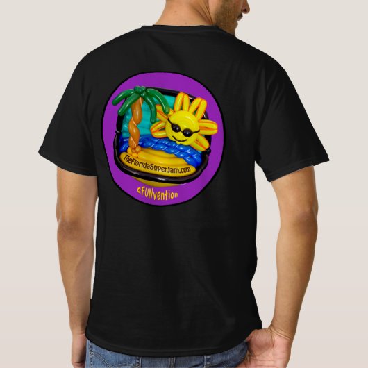 鮮やかなアンダーレイ（黒）メンズティーシャツ Tシャツ (裏面)