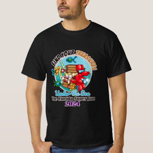 鮮やかなアンダーレイ（黒）メンズティーシャツ Tシャツ (正面)