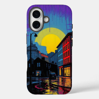鮮やかなアーバンサイクリスト ポップアート フォンケース iPhone 16ケース