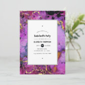 鮮やかなインクの飛び散りバチェロレッテ 招待状 (スタンド正面)