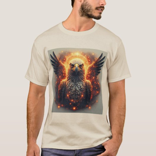 鮮やかなイーグルアート Tシャツ (正面)