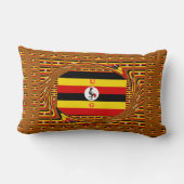 鮮やかなウガンダ国旗に着想を得たアート ランバークッション (裏面)