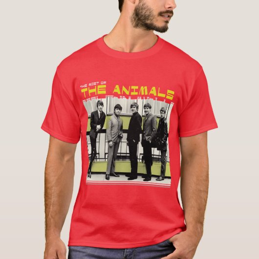 鮮やかなエネルギーを放つアニマルレトロアート Tシャツ (正面)